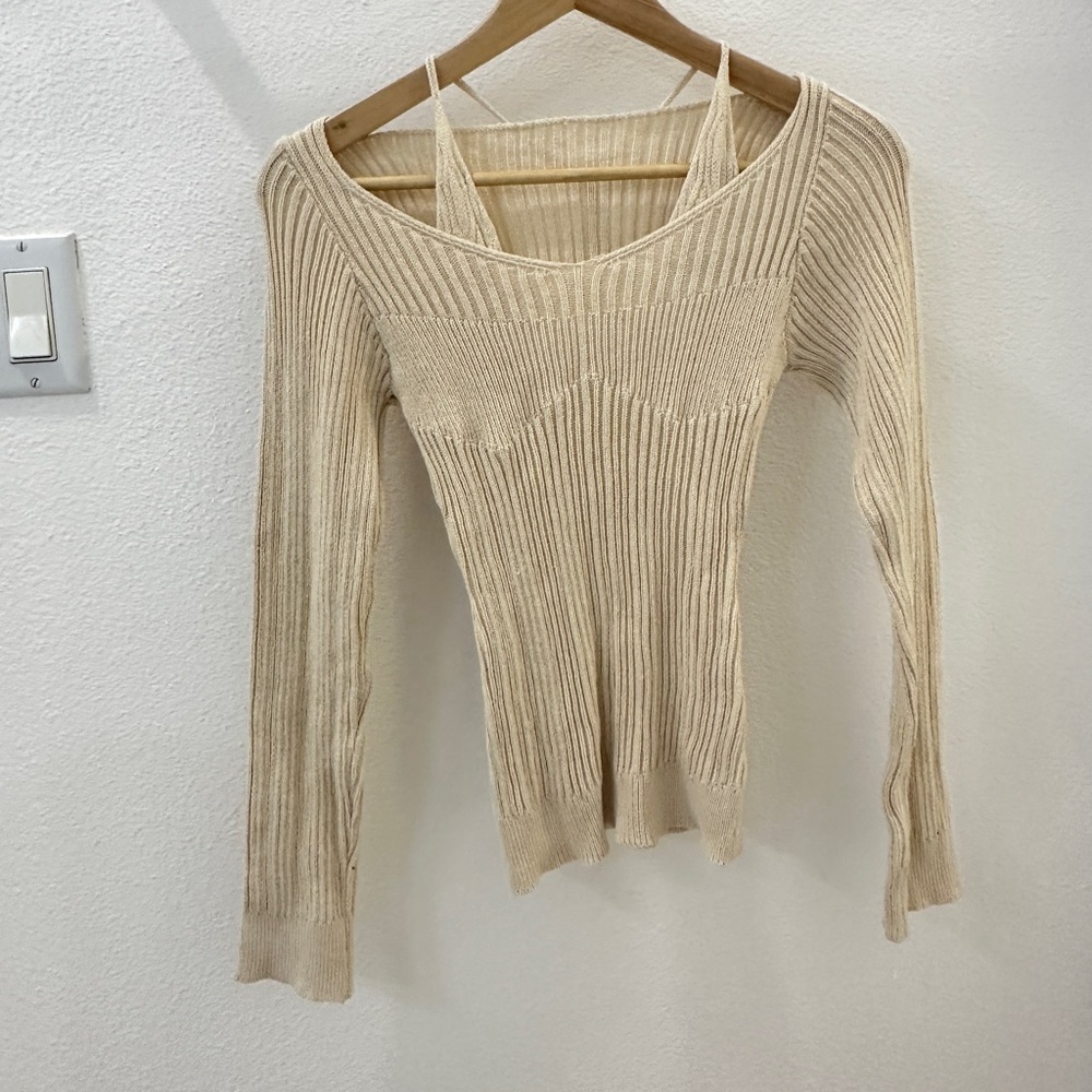 Beige Longsleeve knit top